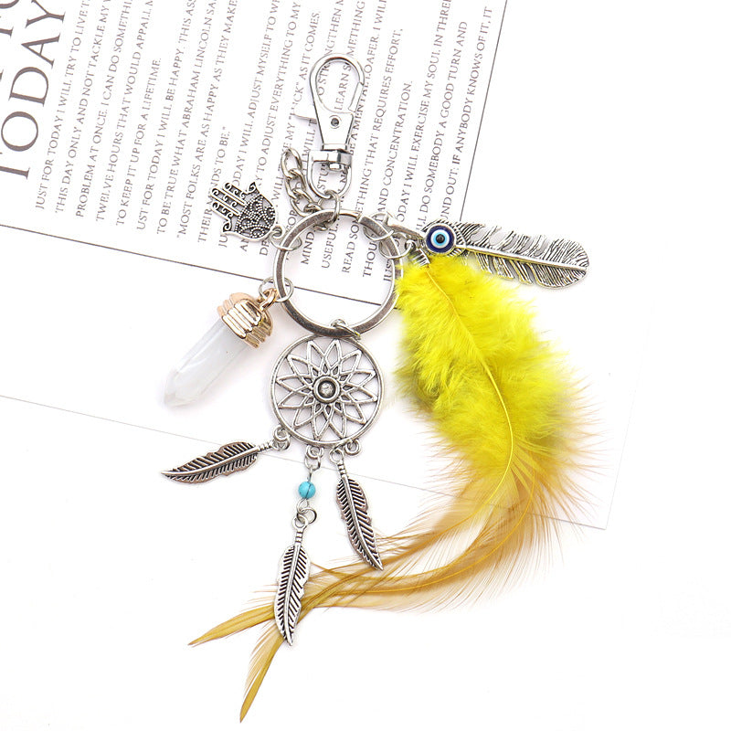 Wholesale Dream Catcher Feather Tassel Metal Keychain